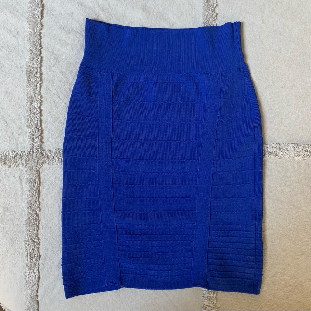 Royal Blue High Waist Mini Skirt -XS